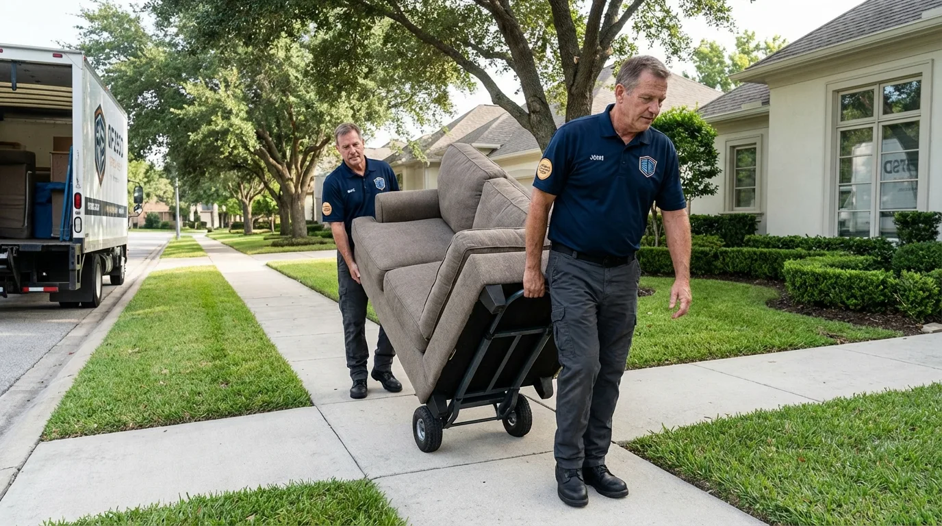 Local residential moving crew loading furniture in Scott Air Force Base, IL